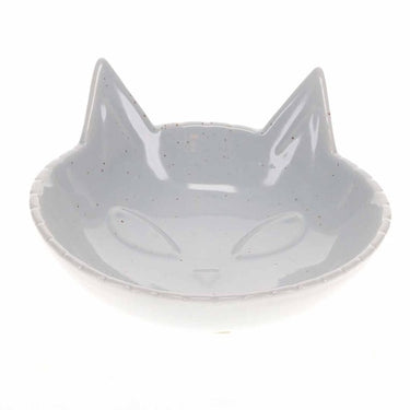 Duvo+ Feeding Bowl-Stone-Kitty face 175ml - 14x14x6.5cm White